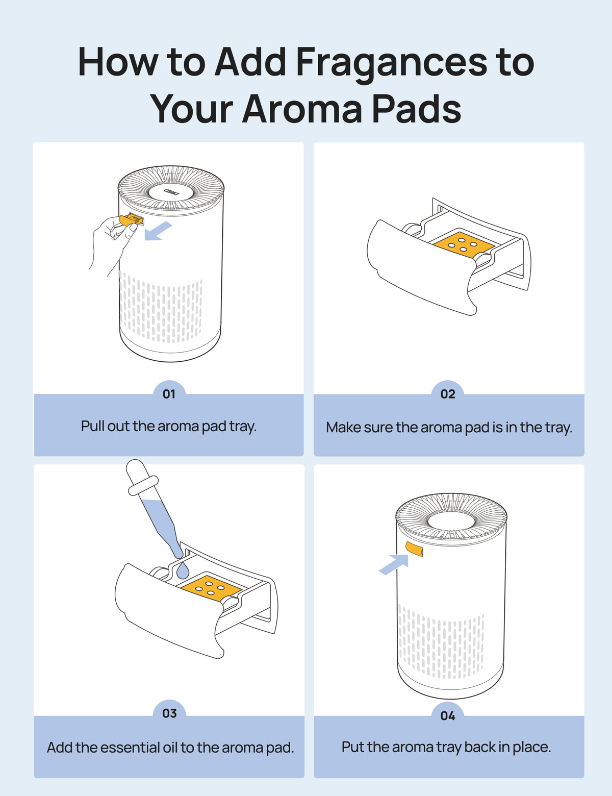 Air Purifier Aroma Pad For 338/338S Black/White